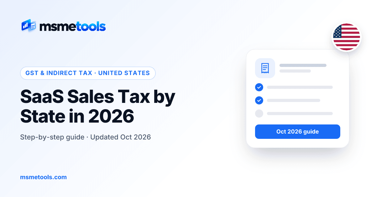 SaaS sales tax by state — MSMETOOLS guide cover