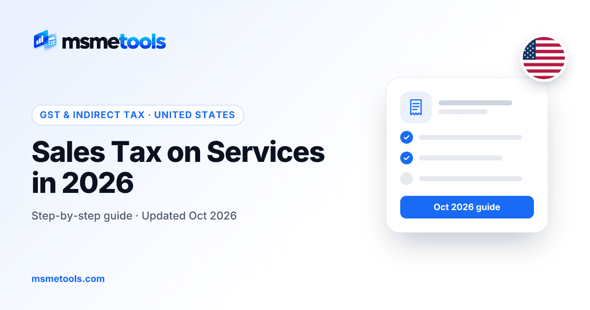 Sales tax on services — MSMETOOLS guide cover