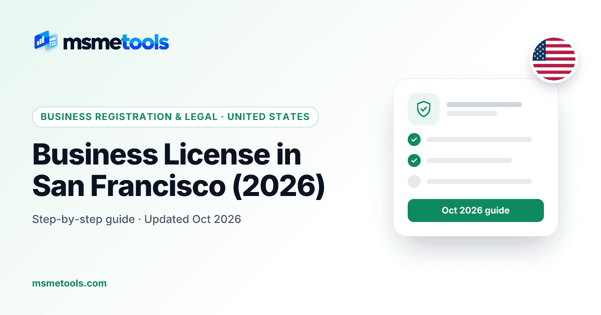 Business license in San Francisco — MSMETOOLS guide cover