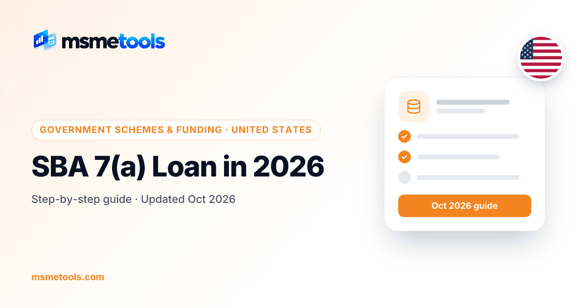 SBA 7(a) loan — MSMETOOLS guide cover
