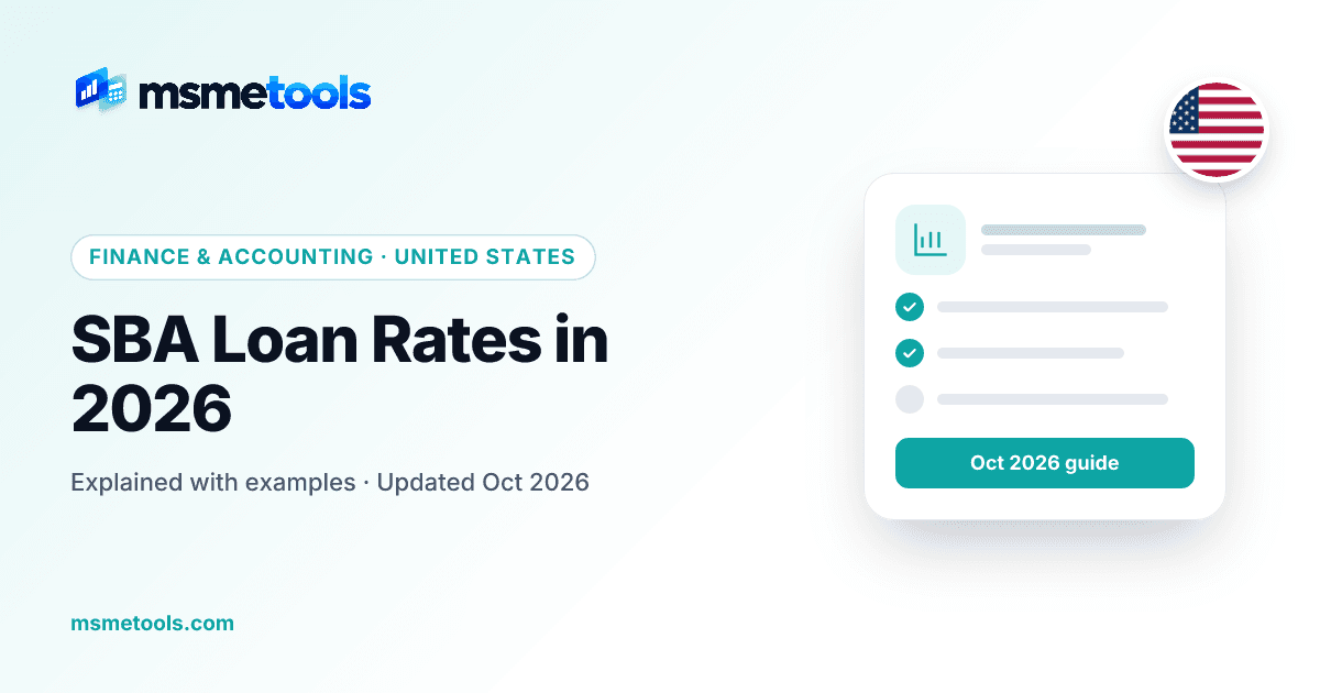 SBA loan rates — MSMETOOLS guide cover
