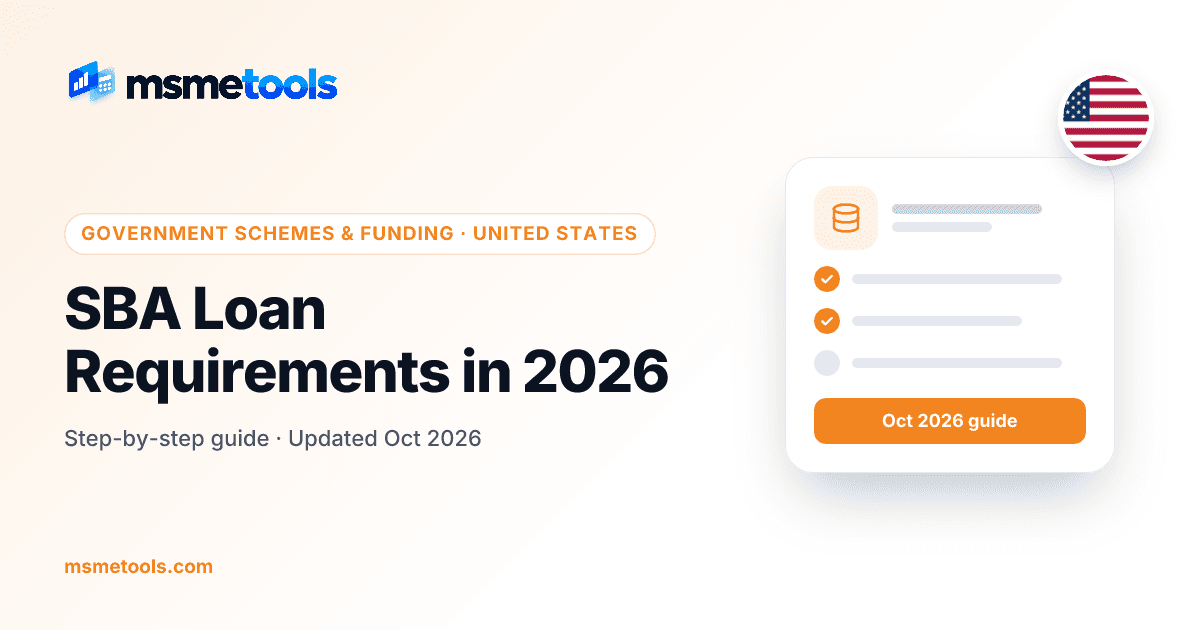 SBA loan requirements — MSMETOOLS guide cover