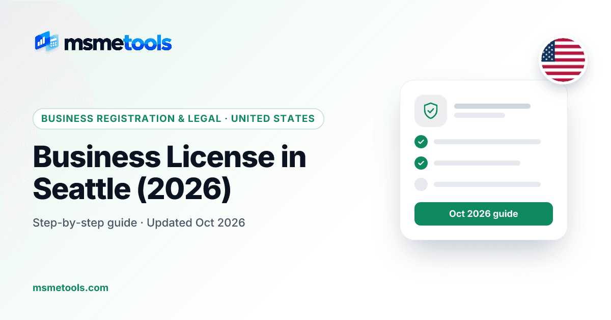 Business license in Seattle — MSMETOOLS guide cover