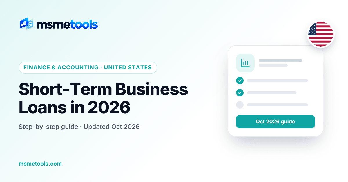 Short-term business loans — MSMETOOLS guide cover