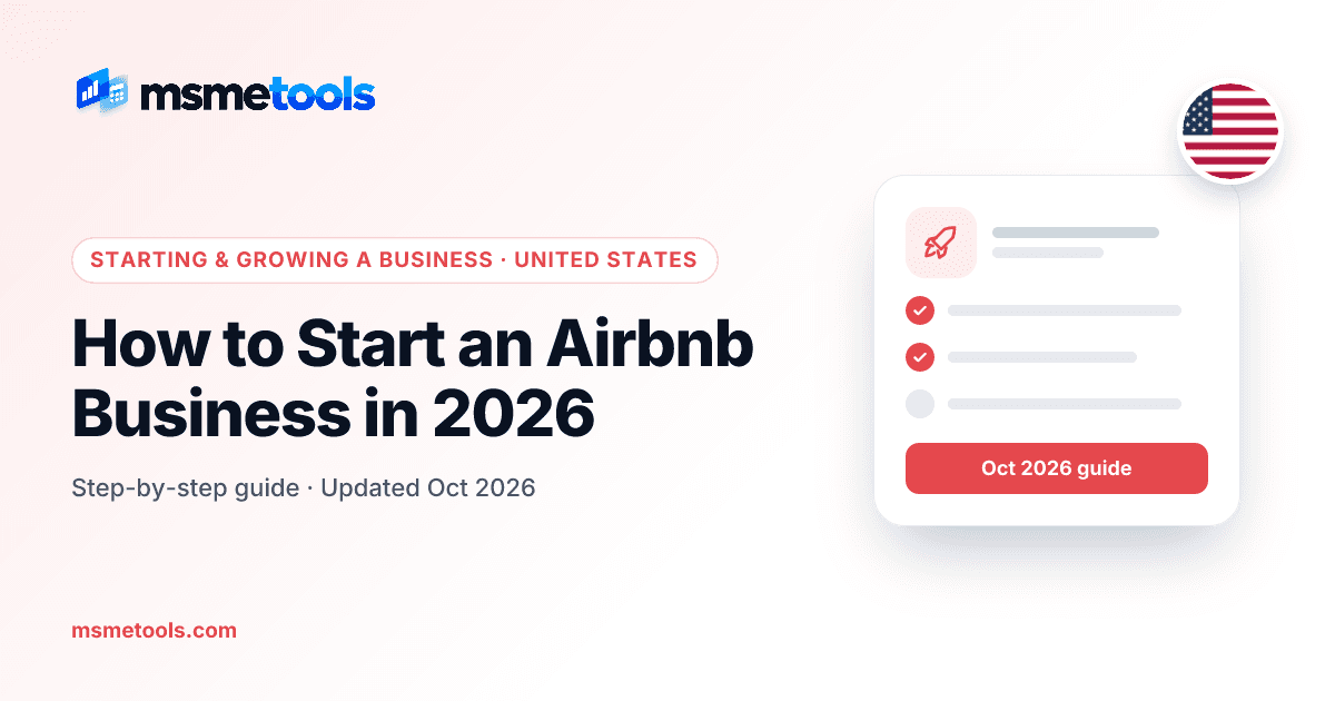How to start an Airbnb business — MSMETOOLS guide cover