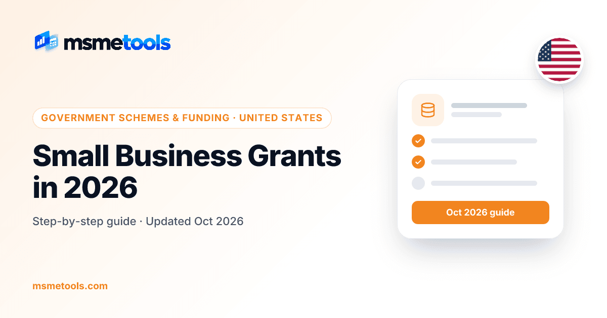 Small business grants — MSMETOOLS guide cover