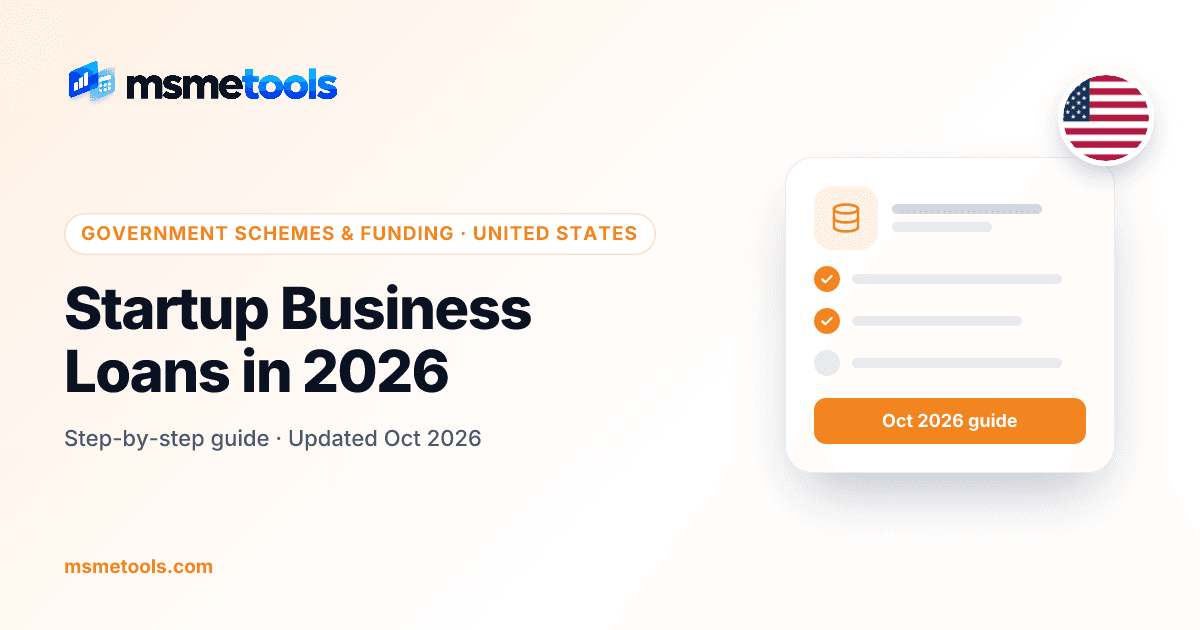 Startup business loans — MSMETOOLS guide cover