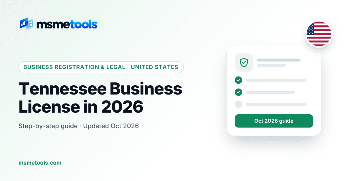 Tennessee business license — MSMETOOLS guide cover