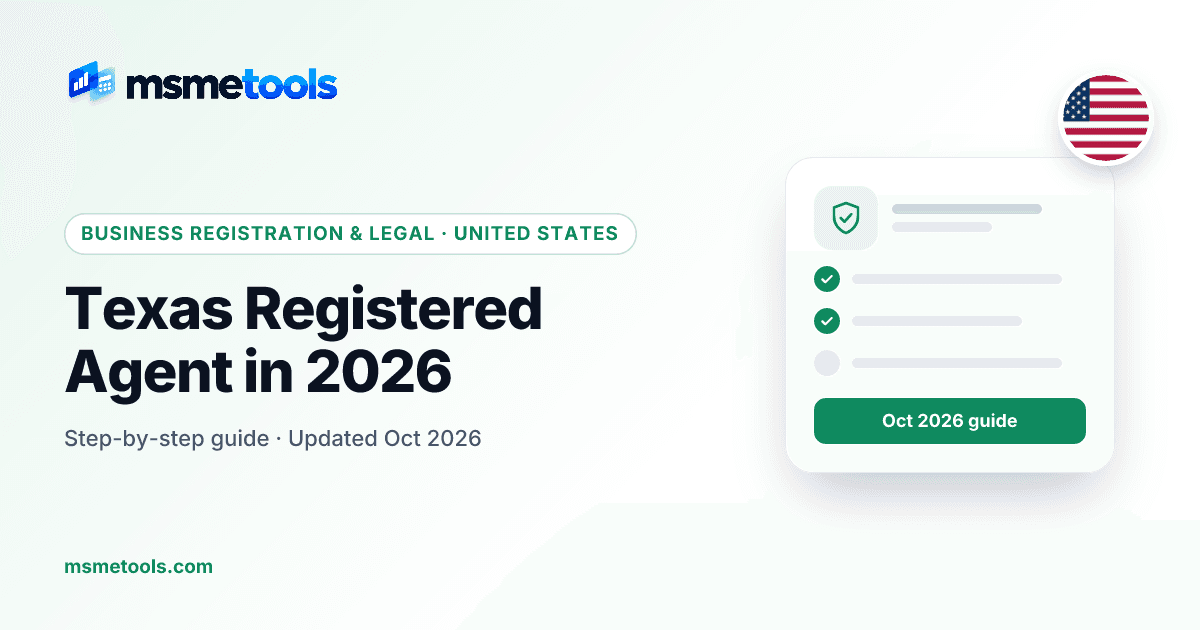 Texas registered agent — MSMETOOLS guide cover