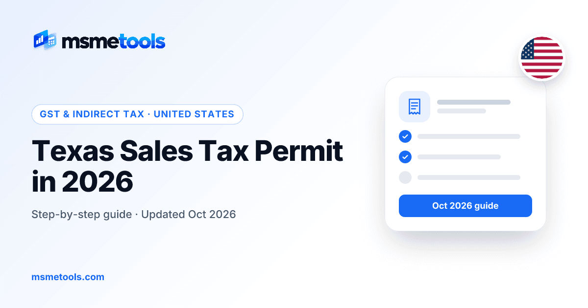 Texas sales tax permit — MSMETOOLS guide cover