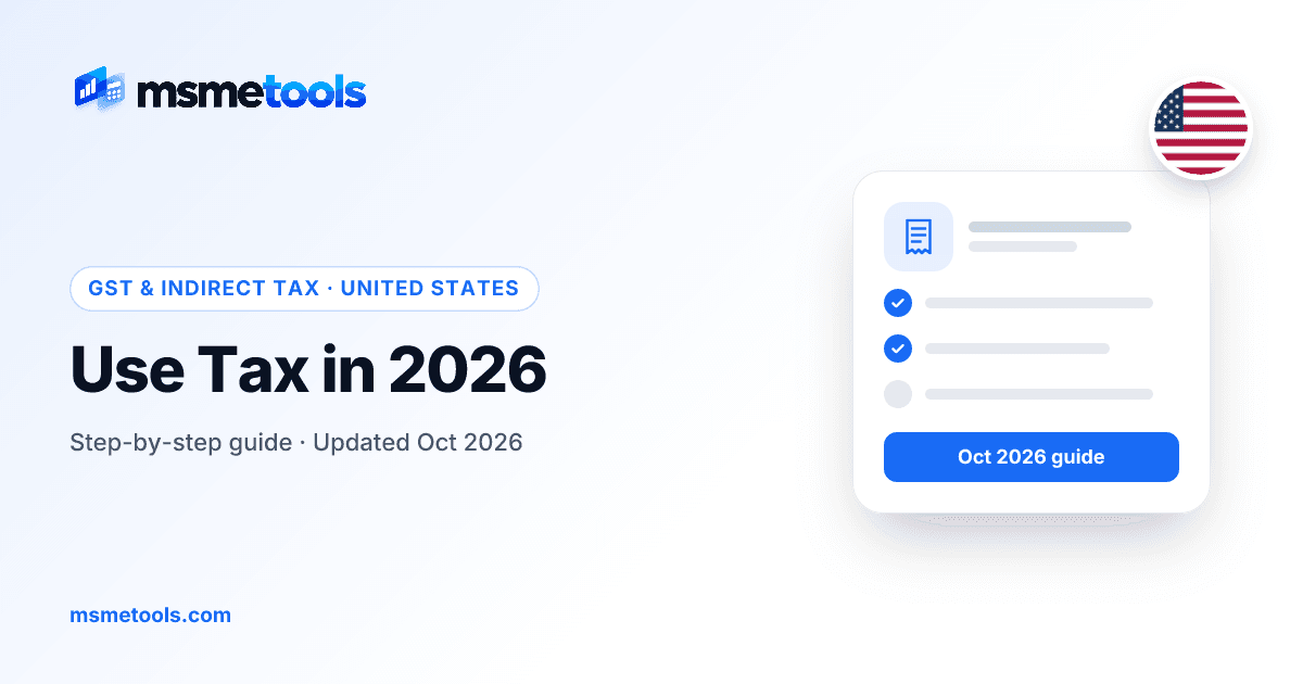 Use tax — MSMETOOLS guide cover