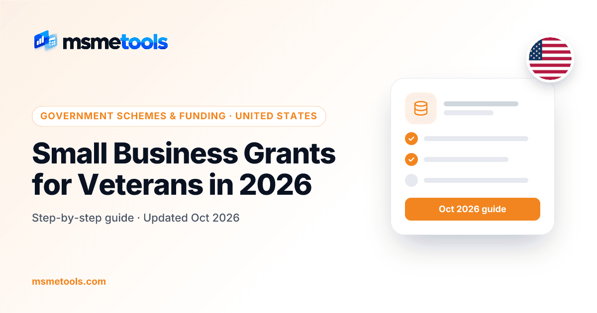 Small business grants for veterans — MSMETOOLS guide cover