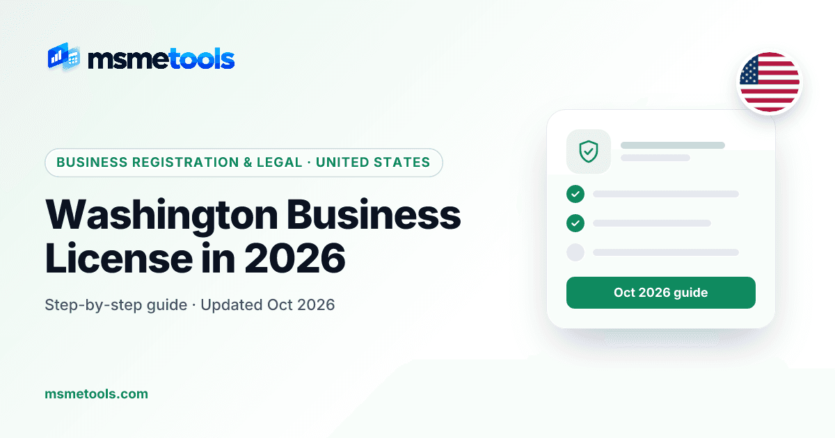Washington business license — MSMETOOLS guide cover