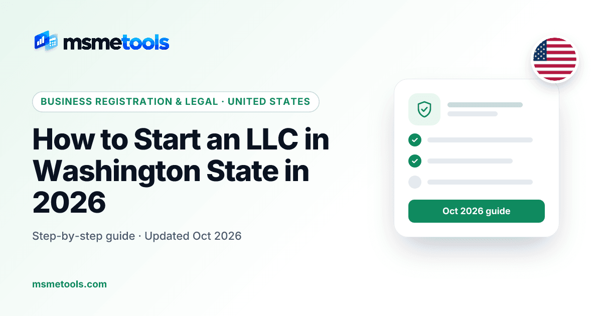 How to start an LLC in Washington State — MSMETOOLS guide cover