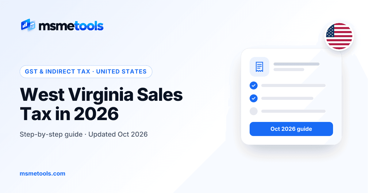 West Virginia sales tax — MSMETOOLS guide cover