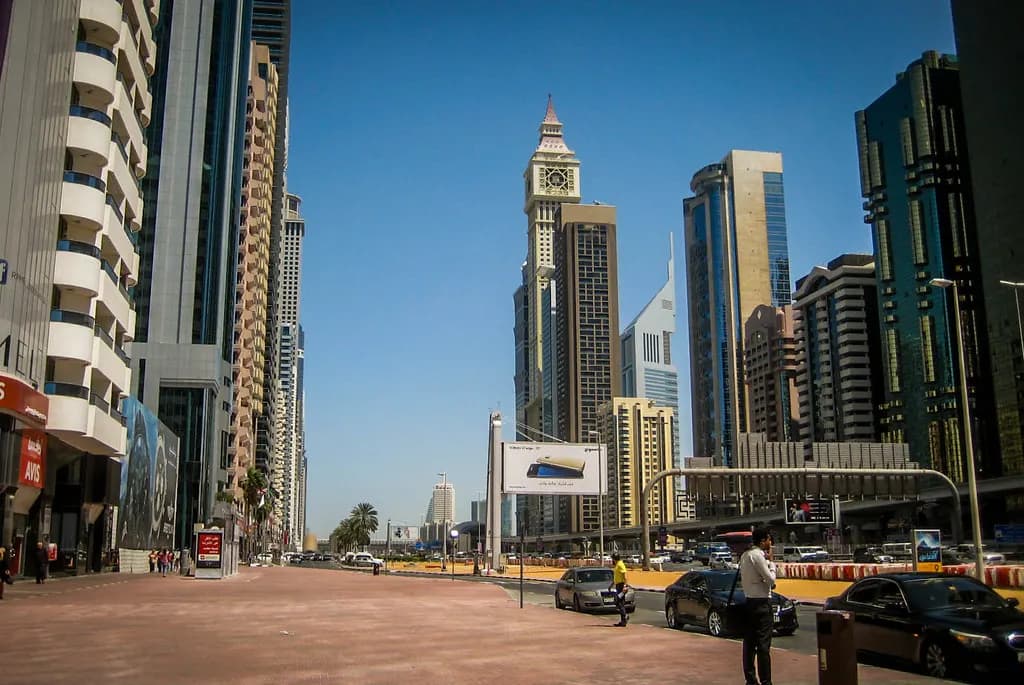 Sheikh Zayed Road office towers near the Dubai International Financial Centre