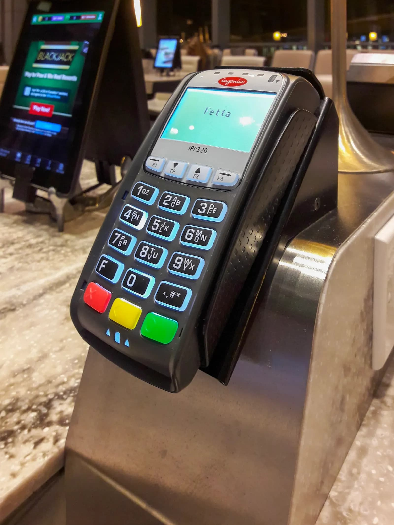 EFTPOS card terminal on a shop counter