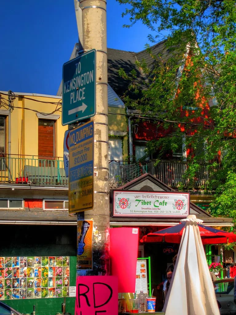 Colourful small shops in Kensington Market, Toronto