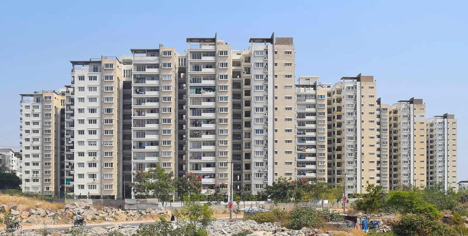 A residential apartment block in Hitec City, Hyderabad