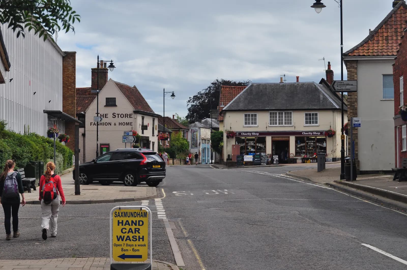 A row of independent shops on an English high street