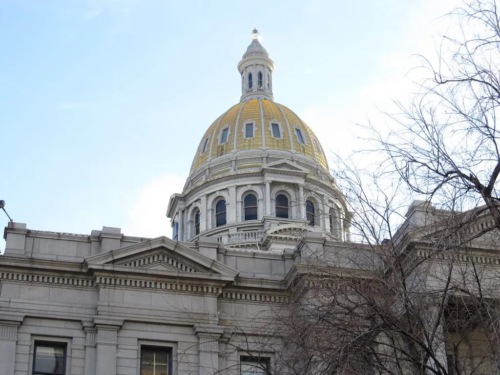 The Colorado State Capitol in Denver with its gold-leaf dome