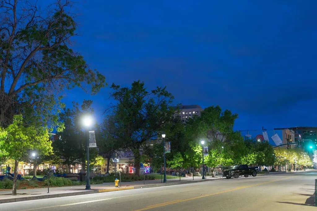 Acacia Park at North Tejon Street and East Platte Avenue in downtown Colorado Springs