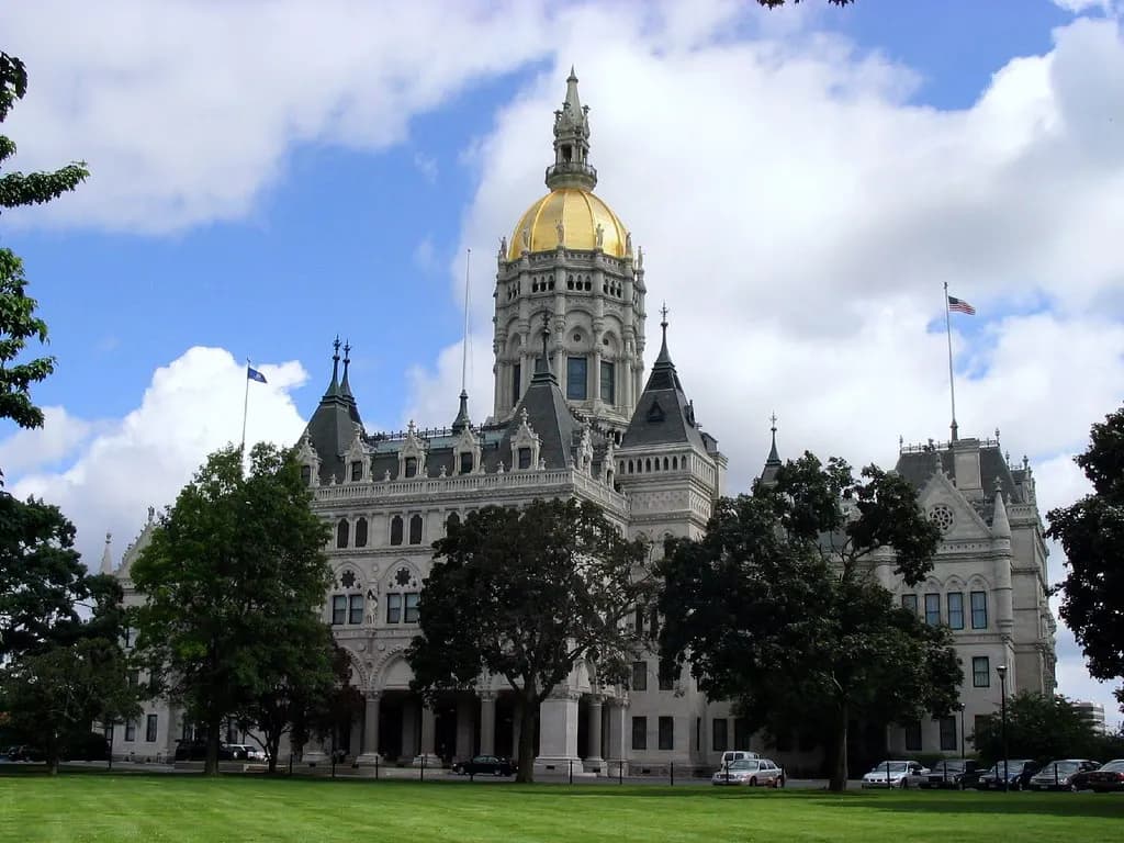 The Connecticut State Capitol in Hartford with its gold dome