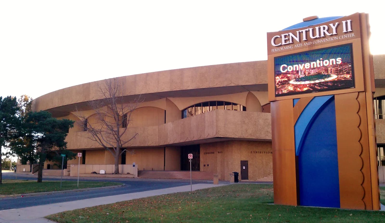 Century II convention and performing arts center on the Arkansas River in downtown Wichita, Kansas