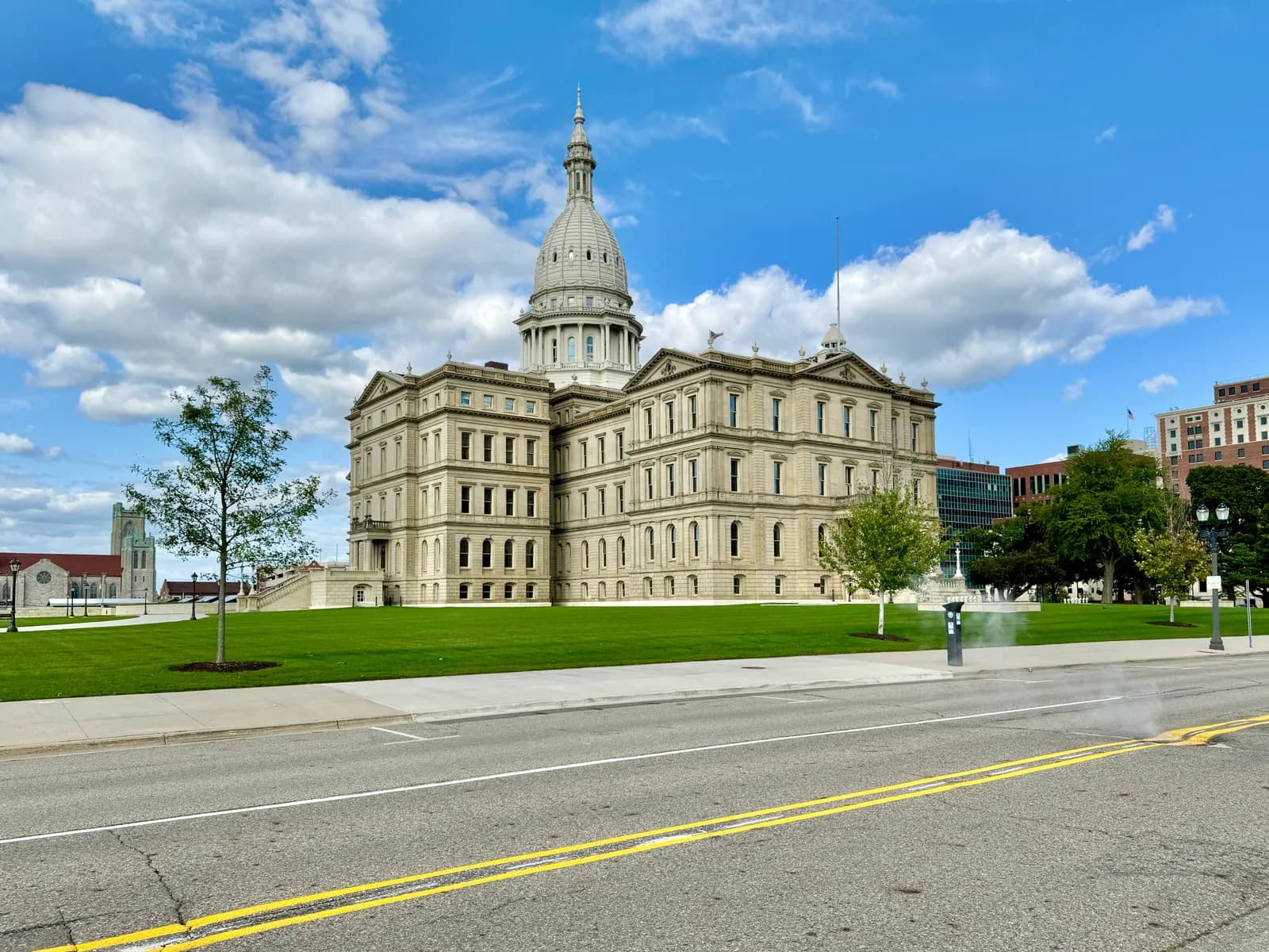 The Michigan State Capitol on Capitol Avenue in Lansing