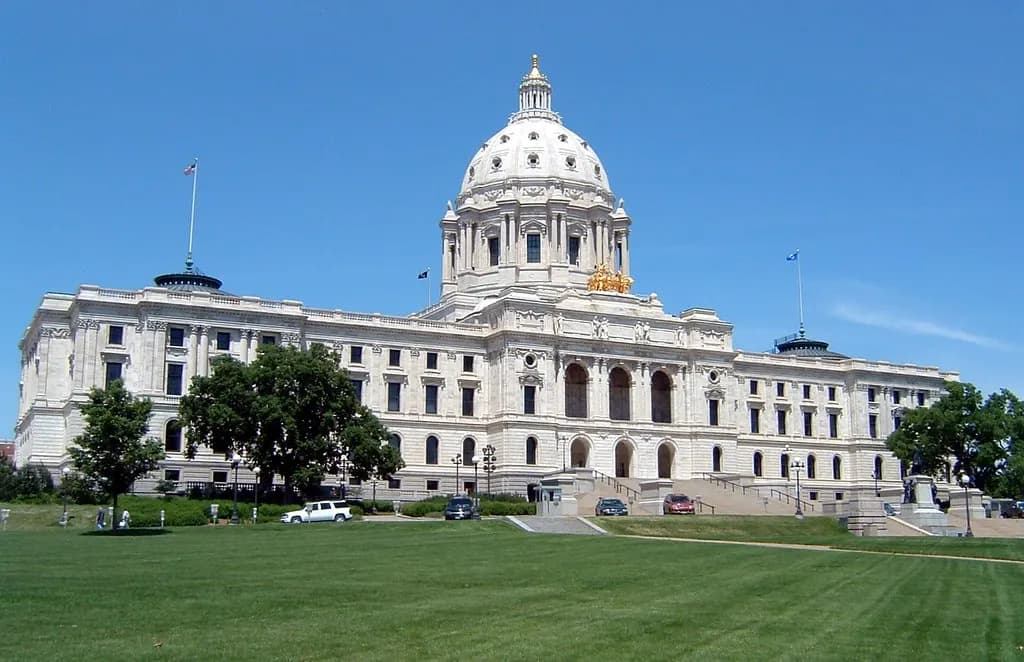 The white marble dome of the Minnesota State Capitol in St. Paul