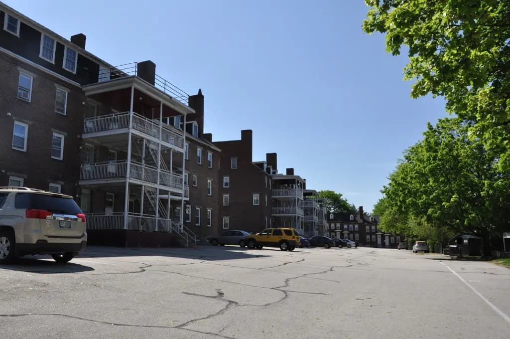 Brick mill buildings of the Amoskeag Millyard in Manchester, New Hampshire