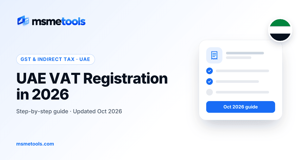 UAE VAT registration — MSMETOOLS guide cover