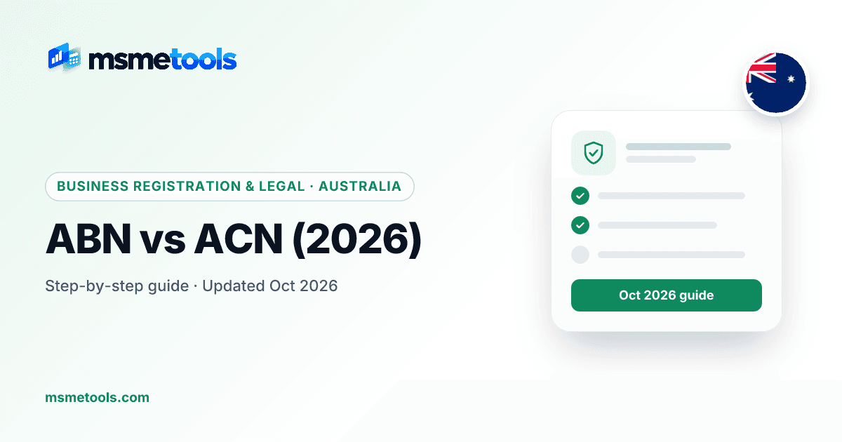 ABN vs ACN in Australia — MSMETOOLS guide cover