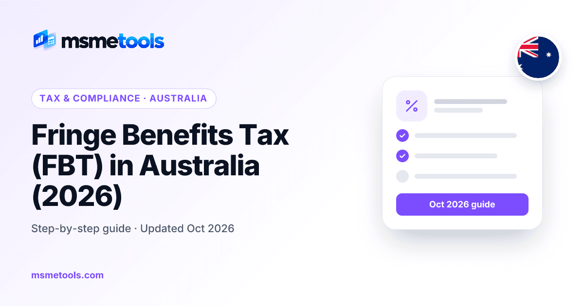 Fringe benefits tax in Australia — MSMETOOLS guide cover