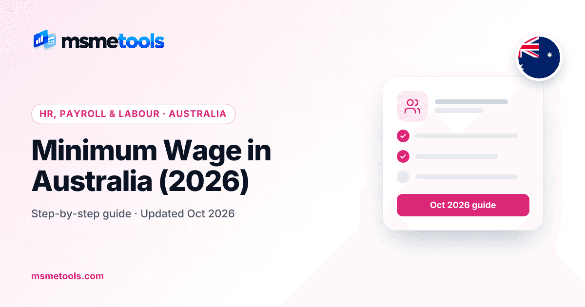 Minimum wage in Australia — MSMETOOLS guide cover