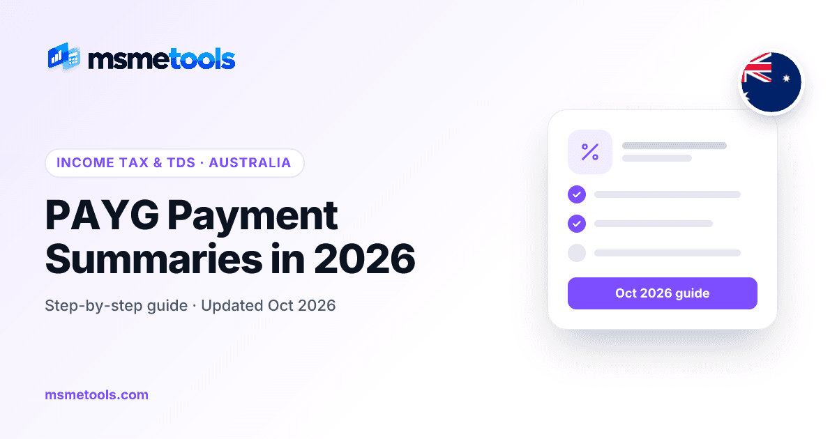 PAYG payment summaries and STP income statements — MSMETOOLS guide cover