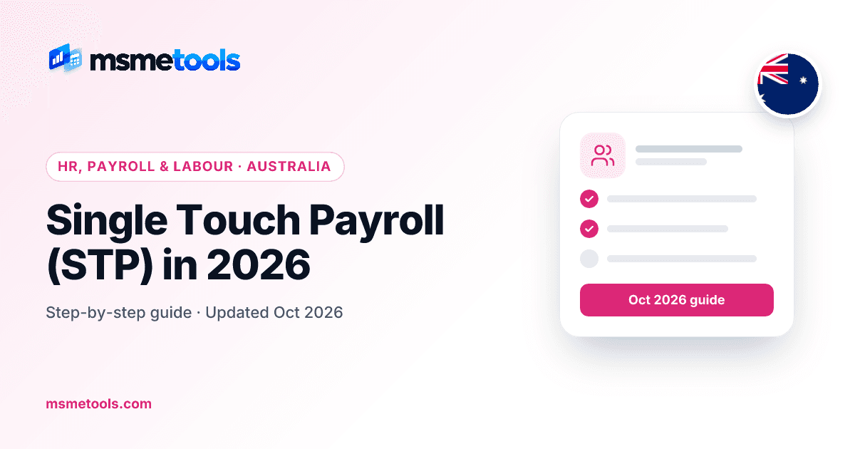 Single Touch Payroll in Australia — MSMETOOLS guide cover