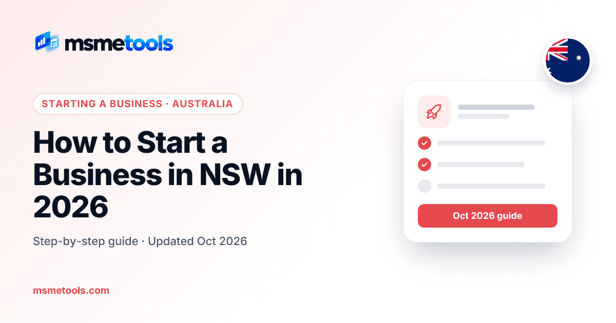 How to start a business in NSW — MSMETOOLS guide cover