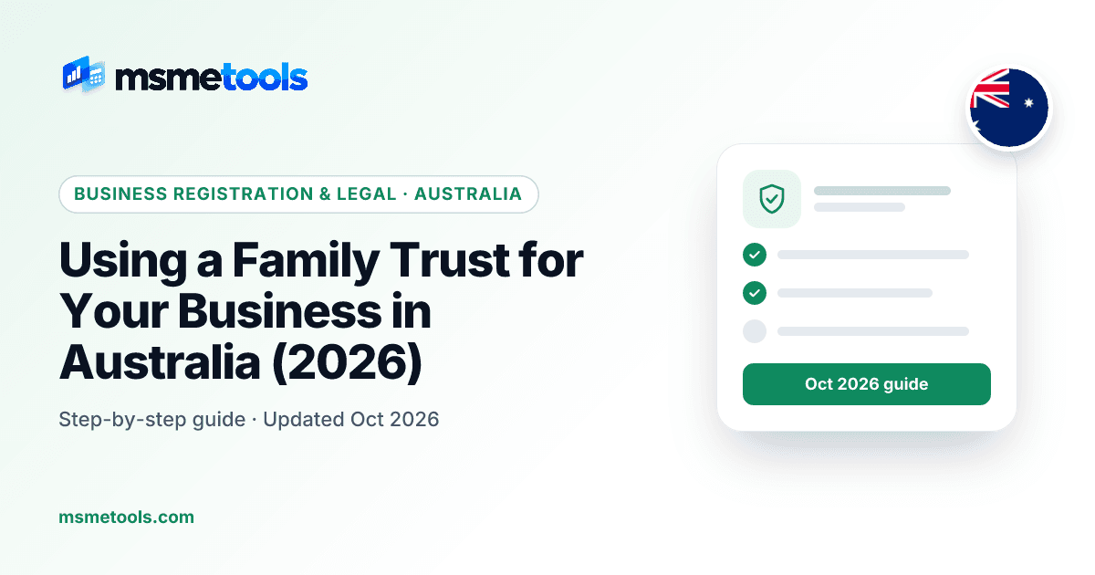 Family trust for business in Australia — MSMETOOLS guide cover