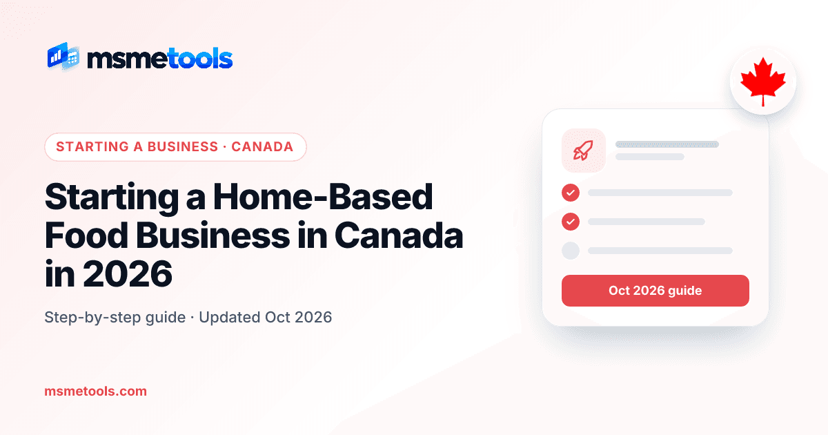 Home-based food business in Canada — MSMETOOLS guide cover