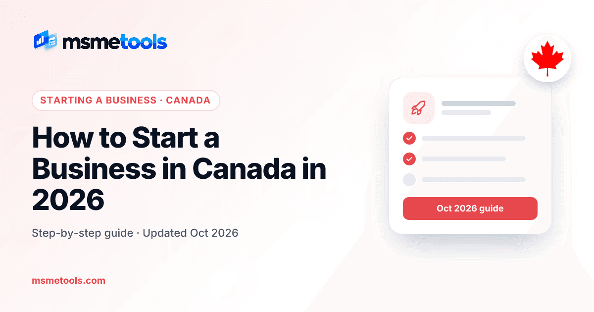 How to start a business in Canada — MSMETOOLS guide cover