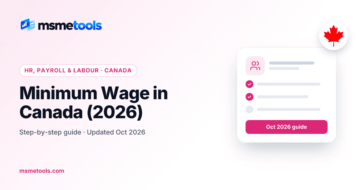 Minimum wage in Canada — MSMETOOLS guide cover