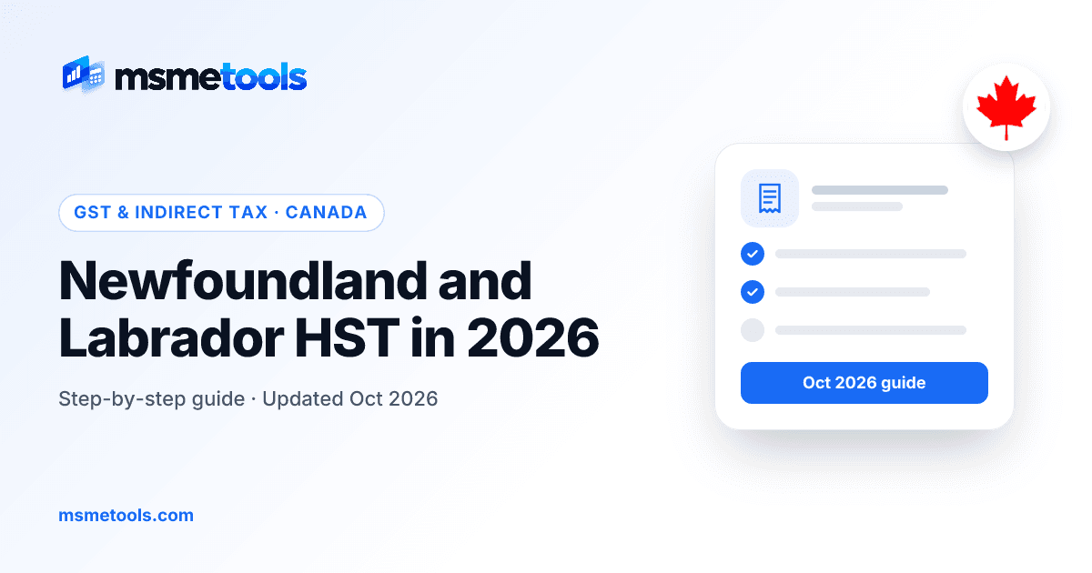 Newfoundland and Labrador HST — MSMETOOLS guide cover