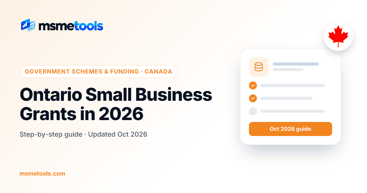 Ontario small business grants — MSMETOOLS guide cover