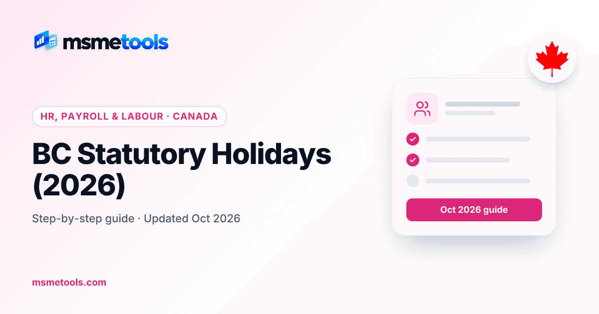 BC statutory holidays — MSMETOOLS guide cover