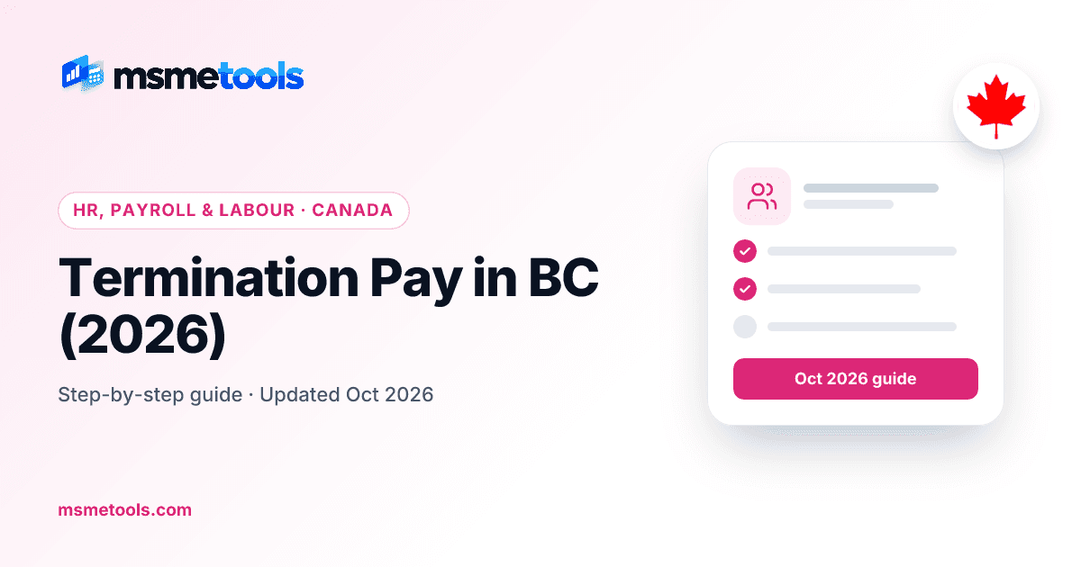 Termination pay in BC — MSMETOOLS guide cover