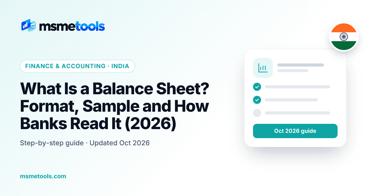 What is a balance sheet — MSMETOOLS guide cover