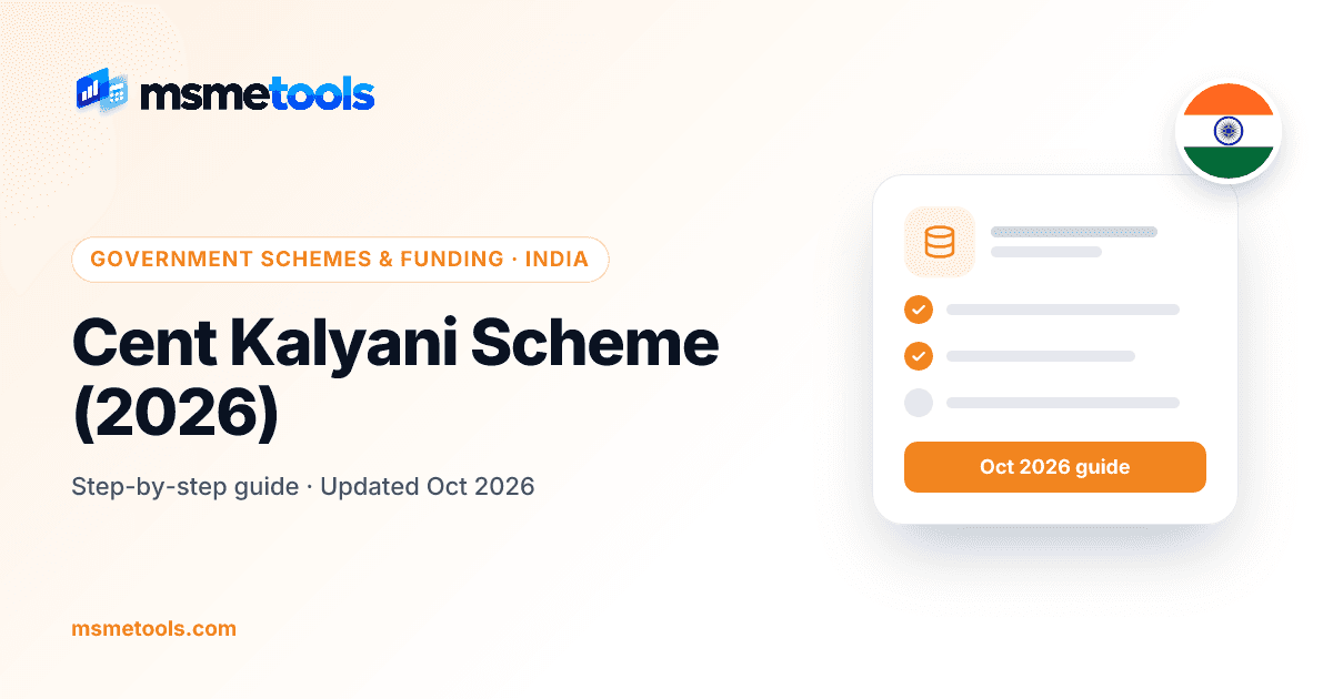 Cent Kalyani scheme — Central Bank of India loan for women entrepreneurs — MSMETOOLS guide cover