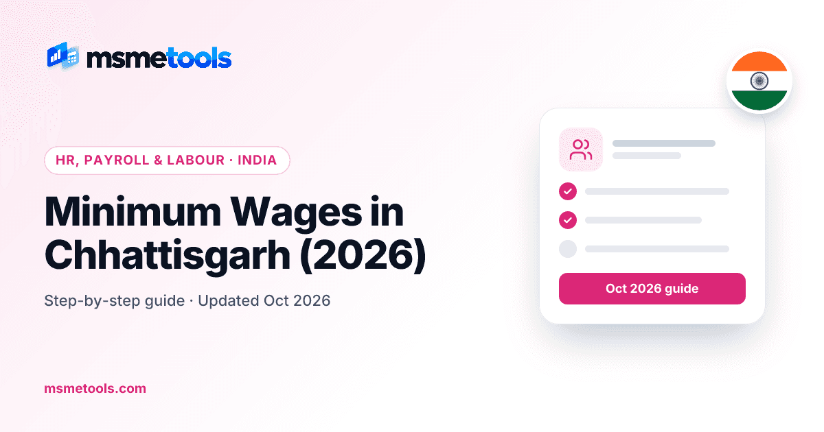 Minimum wages in Chhattisgarh — MSMETOOLS guide cover