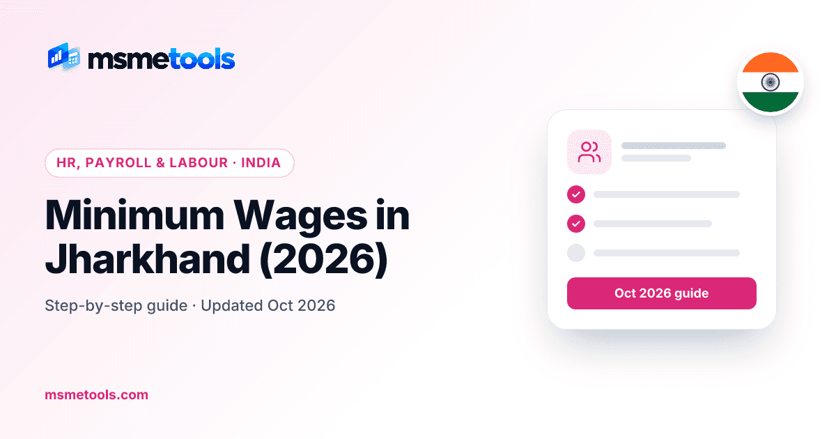 Minimum wages in Jharkhand — MSMETOOLS guide cover